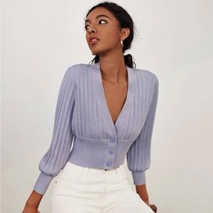 SHEIN Ribbed Knit Cardigan S